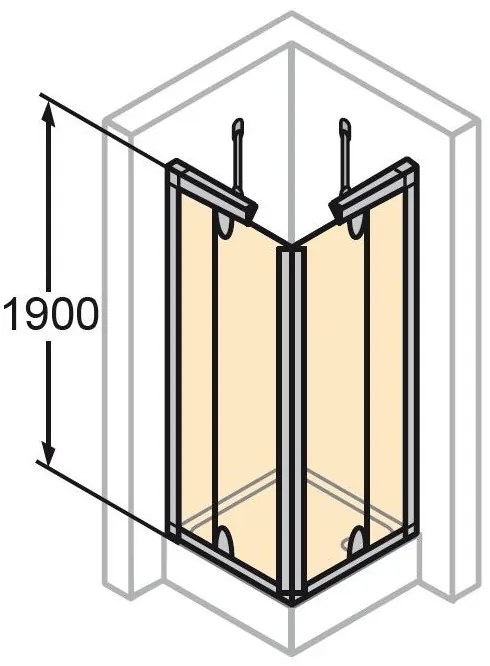 Cabina de dus dreptunghiulara 120x90cm, usi batante, Huppe Classics, 501162.055.321