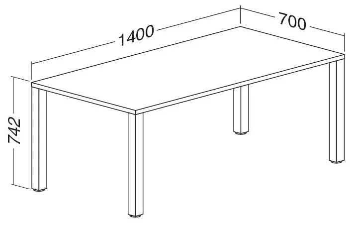 Masa ProOffice B 140 x 70 cm, nuc