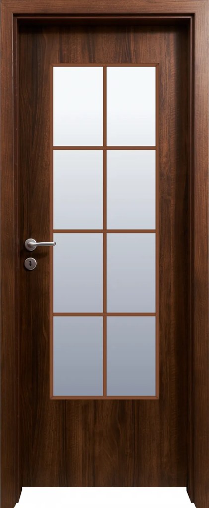 Usa HDF cu toc reglabil din MDF PAL - Colectia VINTAGE 5.4 - Culoare Nuc Toc fix semirotund 90mm, Nuc Clasic, Folie Decor