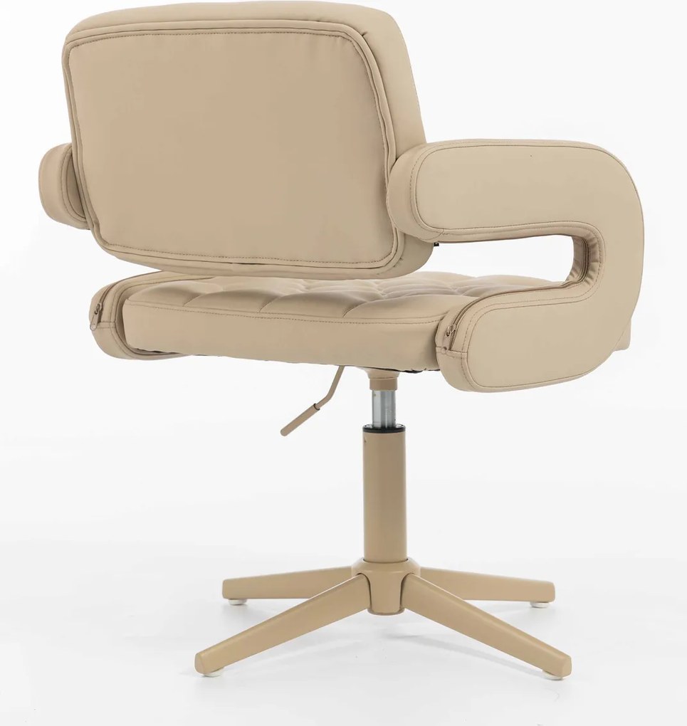 HR8403CROSS Scaun Crem Piele Ecologica Premium Soft cu Bază Crem