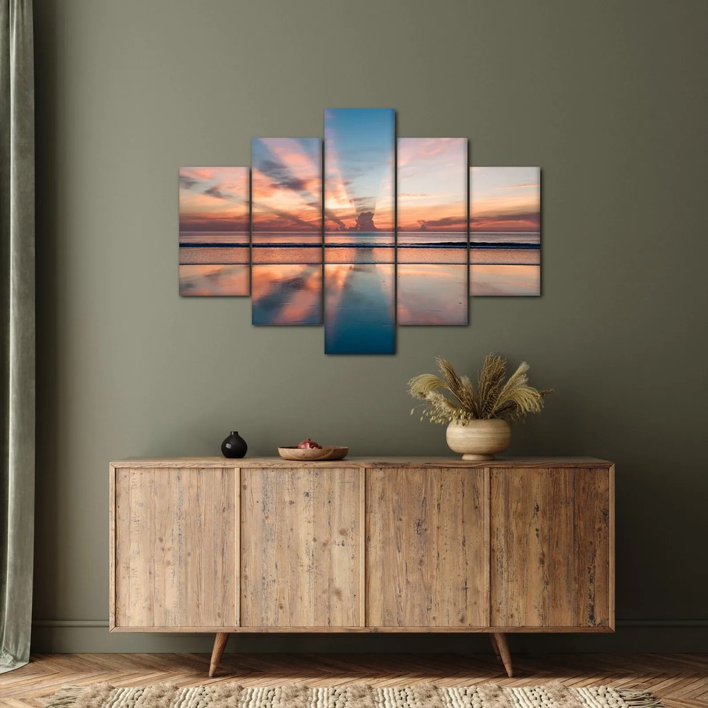 Tablou cu razele solare deasupra plajei Dayton (150x105 cm)