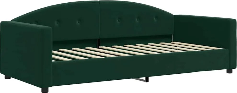 vidaXL Cadru de pat, verde închis, 90x200 cm, catifea
