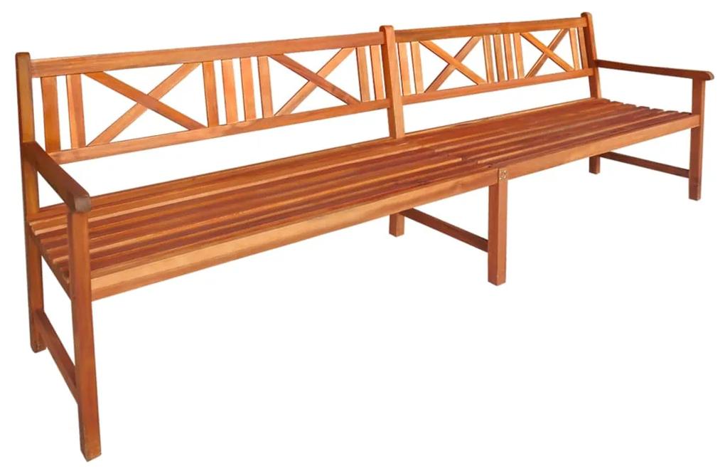 Banca de gradina cu perne, 240 cm, lemn masiv de acacia Negru, 120 x 50 x 7 cm, 1, Negru