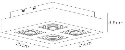 Spot LED Lucide 09119/21/30 XIRAX 4xGU10/5W/230V negru