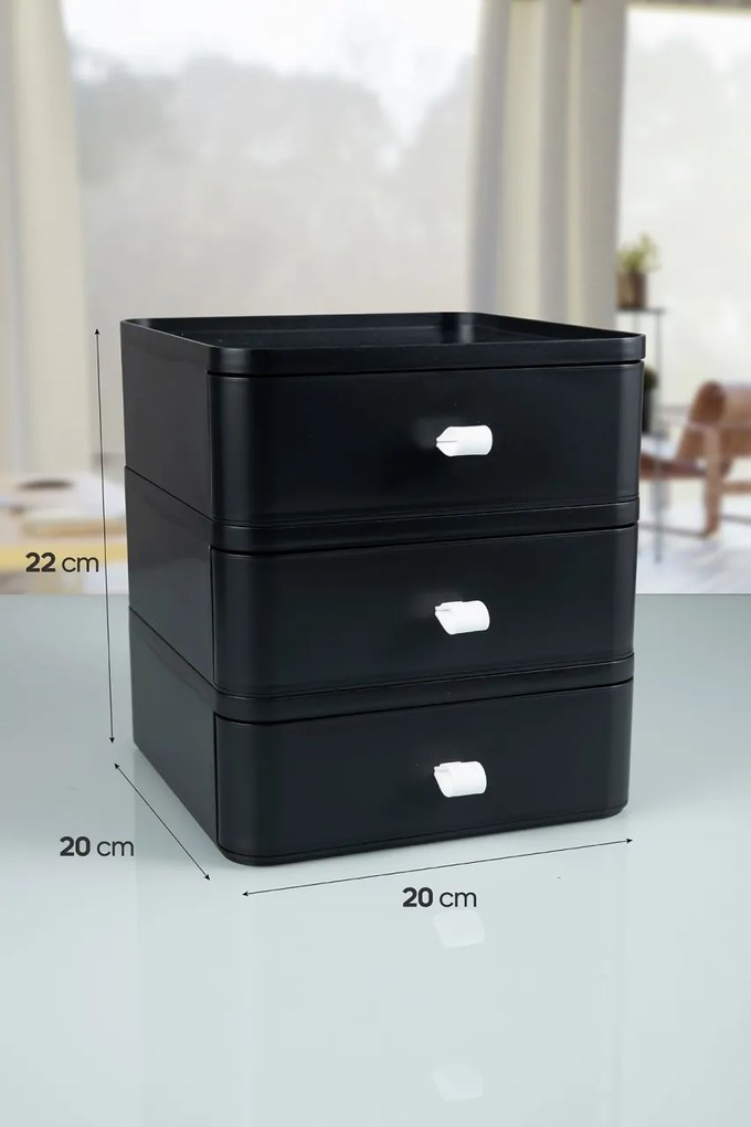 Organizator de machiaj OMS-001 Negru 20x20x22 cm
