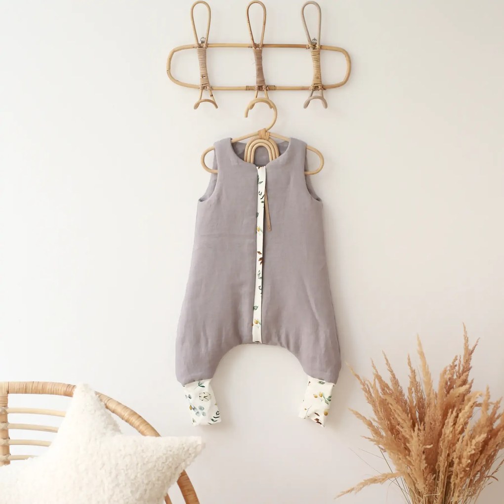 Sac de dormit cu picioare, in cu umplutura 2-2.5 Tog, tot parcusul anului, Grey, 74 80, 1-2 ani