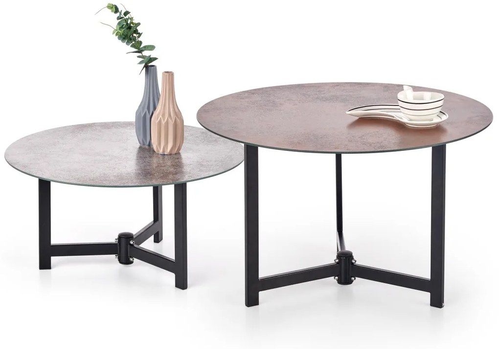 Set 2 mese de cafea Twins - d 70-60 x h 43-30 cm