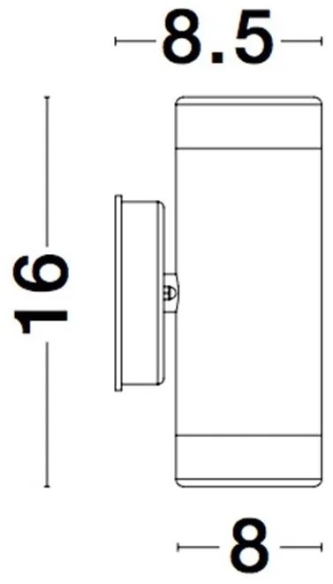 Aplica moderna de exterior cu iluminat ambiental up/down IP44 LIMBIO II neagra