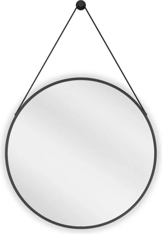 Mexen String oglindă baie rotundă 60 cm, cadru negru - 9854-060-060-000-70