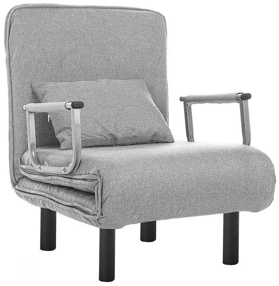 Fotoliu pat 2 in 1-gri deschis