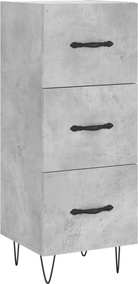 vidaXL Servantă, gri beton, 34,5x34x90 cm, lemn compozit