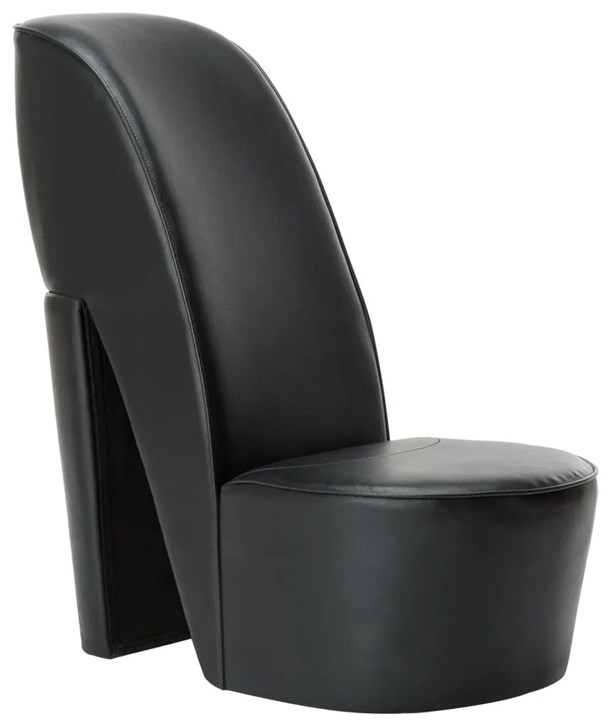 vidaXL Scaun, design toc înalt, negru, piele ecologică