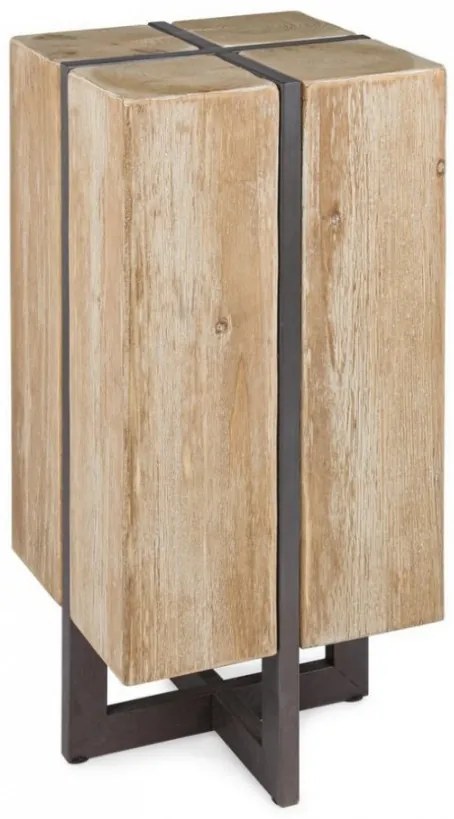 Scaun bar natural din lemn de Brad si metal, Garret H70 Bizzotto