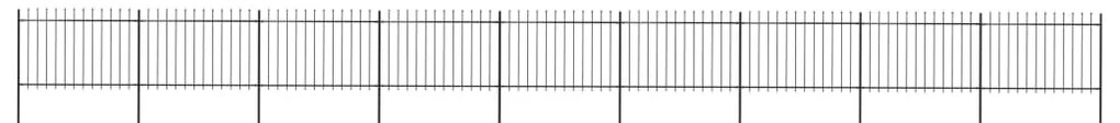 vidaXL Gard de grădină cu vârf tip suliță din oțel 1603,5x120 cm, negru