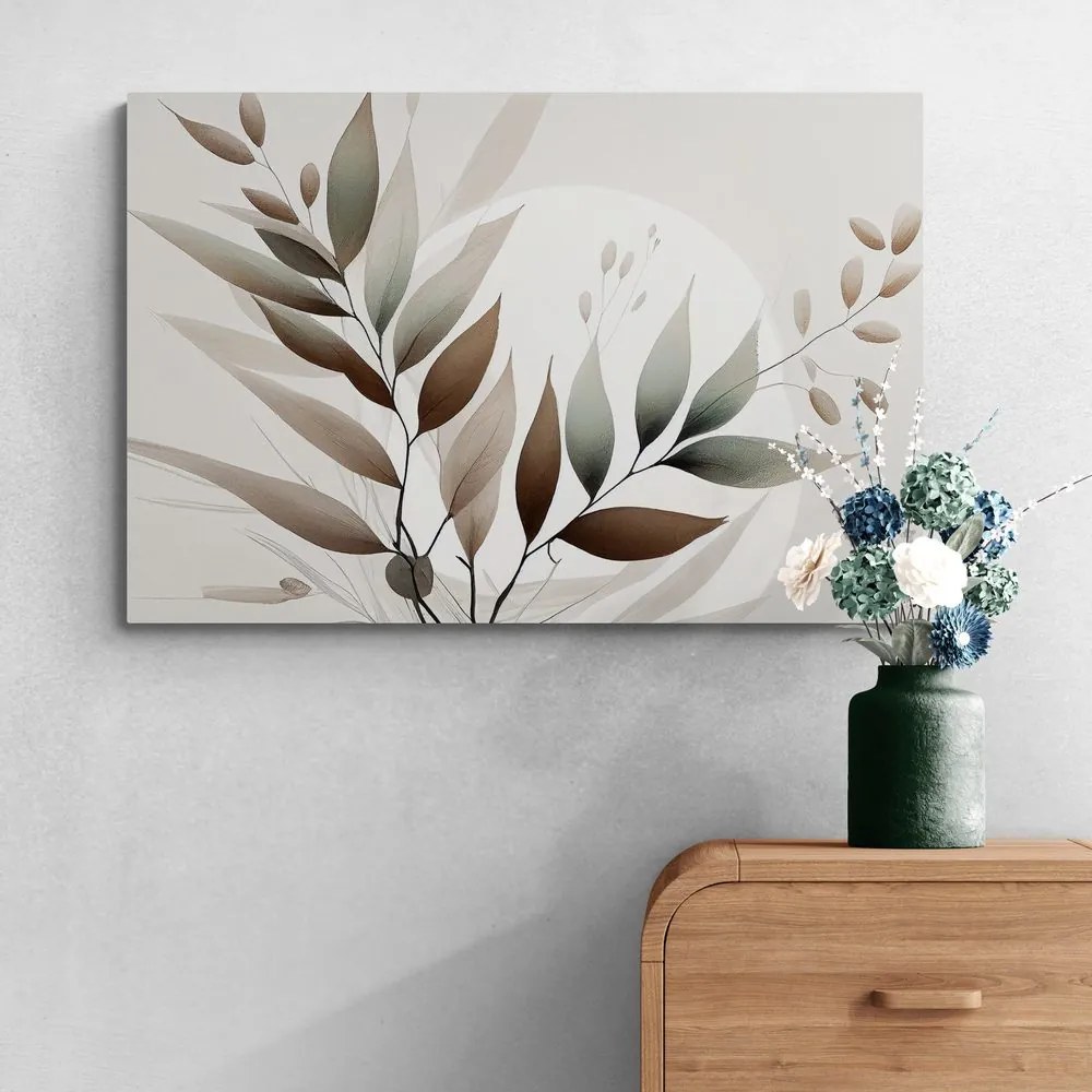 Tablou frunze minimaliste în design boho