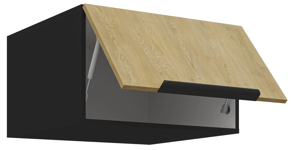Dulap superior de bucătărie Carminia 60 NAGU-36 1F (stejar cremona + negru). 1127996