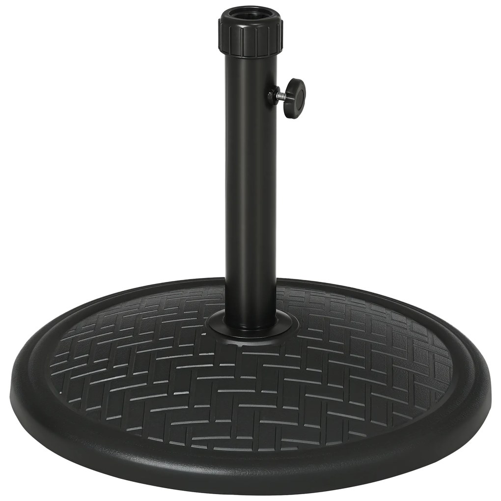 Outsunny Bază pentru Umbrelă cu Buton Reglabil, Ø46x34 cm, Negru | Aosom Romania