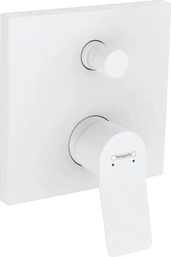 Baterie cada-dus incastrata Hansgrohe Vivenis finisaj alb mat fara corp ingropat