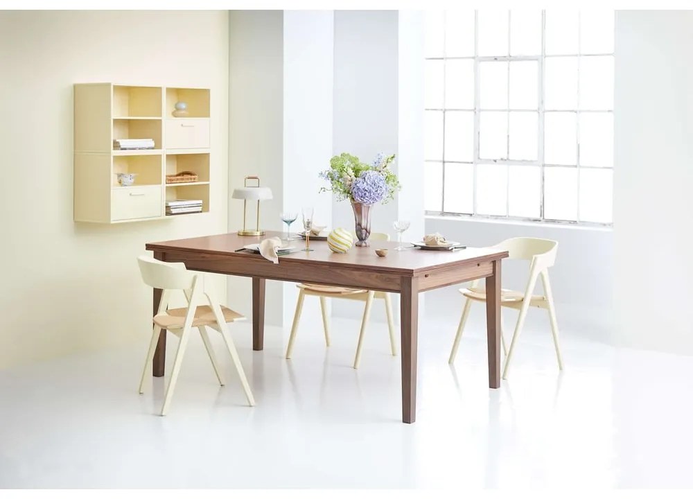 Masă de dining extensibilă cu aspect din lemn de nuc Hammel Sami, 180 x 100 cm