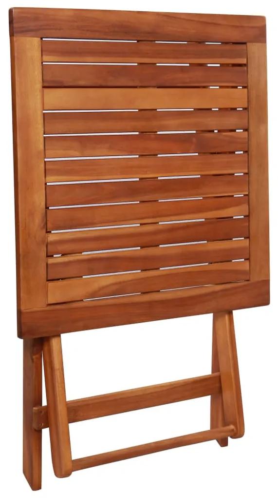 Set mobilier bistro pliabil, 3 piese, lemn masiv de acacia Maro, 3