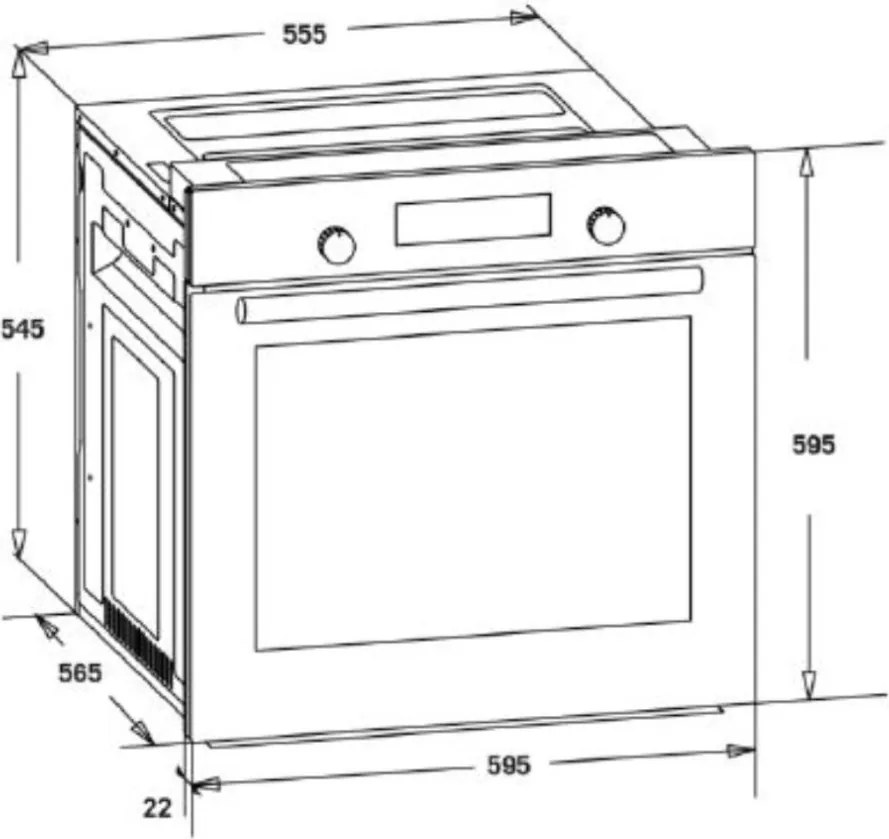 Cuptor încorporat HOMEFORT HSB64DGB cu 9 funcții, 80 L, curățare cu abur