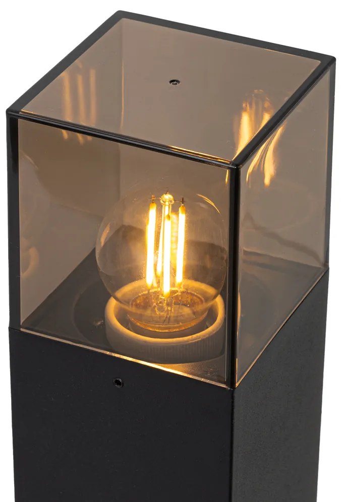 Lampă de exterior cu picior neagră cu abajur fumuriu 30 cm - Denmark