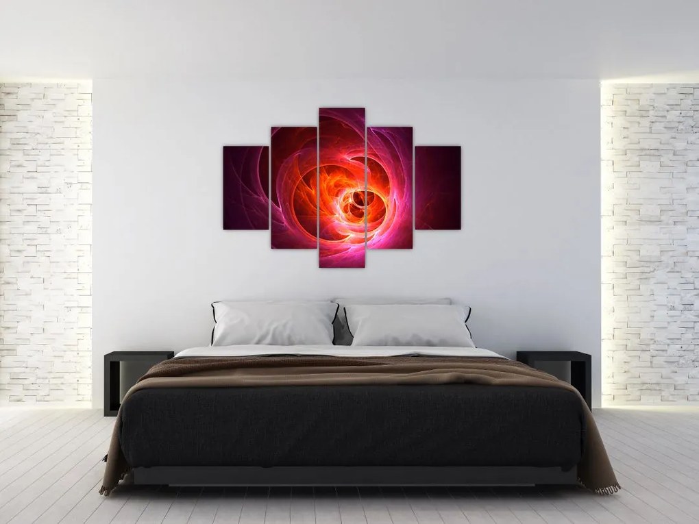 Tabloul modern cu abstracțiune roz (150x105 cm)