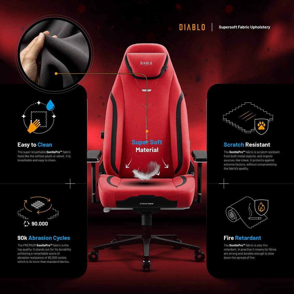 Scaun gaming Diablo X.Eye Prime, Normal Size, Bloody Mary