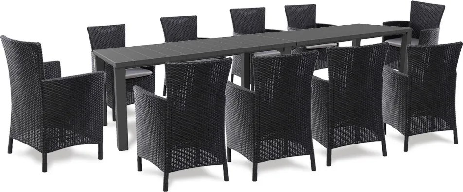 Set de mobilier de grădină Juowa cu 10 locuri, grafit