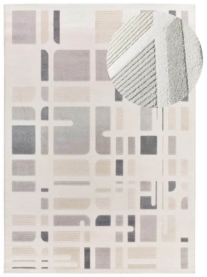 Covor gri deschis-fildeș 80x150 cm Flora – Universal