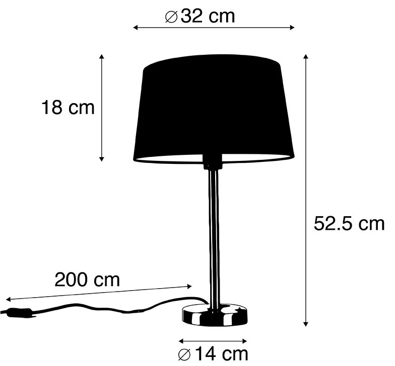 Lampă de masă modernă din oțel cu abajur taupe 35 cm - Simplo