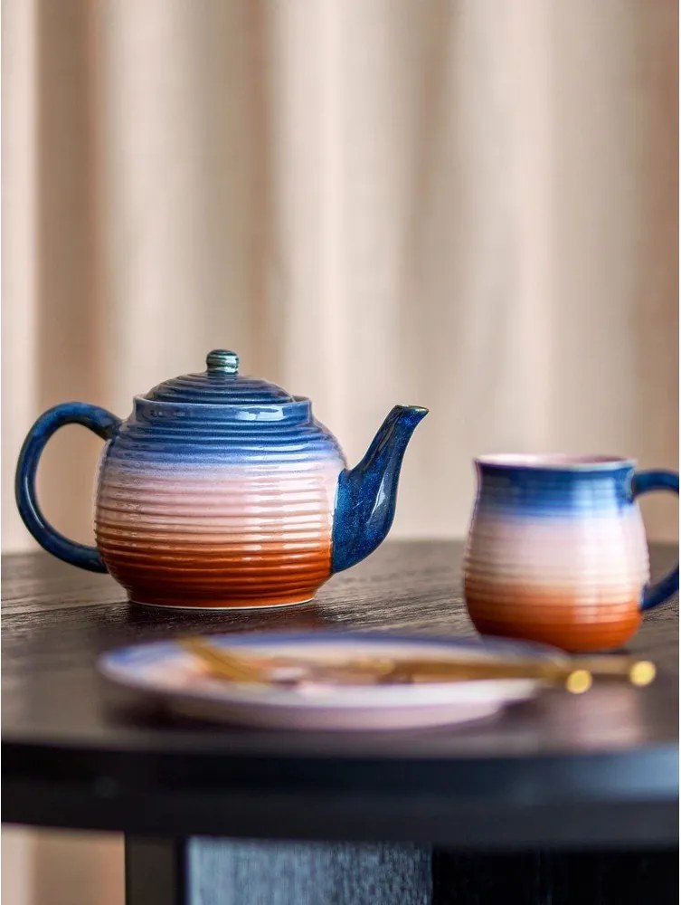 Ceainic albastru/portocaliu cu filtru din ceramică 890 ml Tatum – Bloomingville