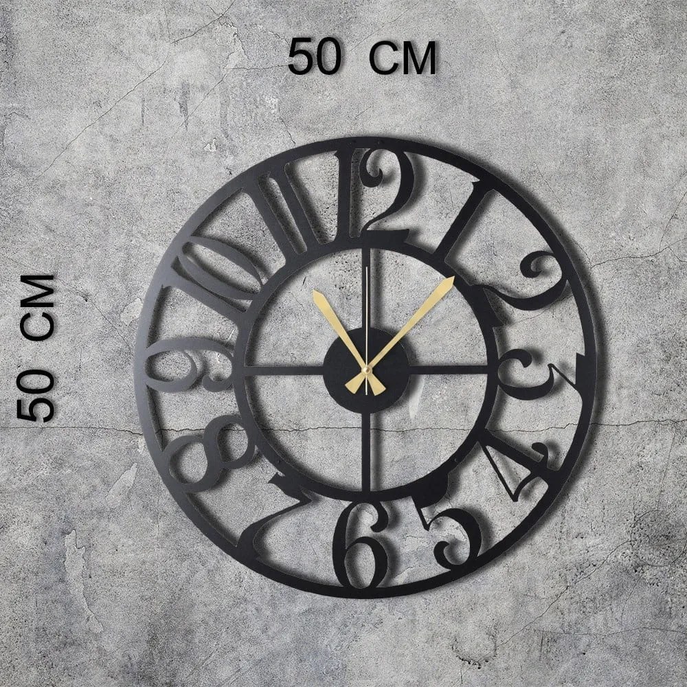 Ceas din metal pentru perete The Old Times, ø 50 cm
