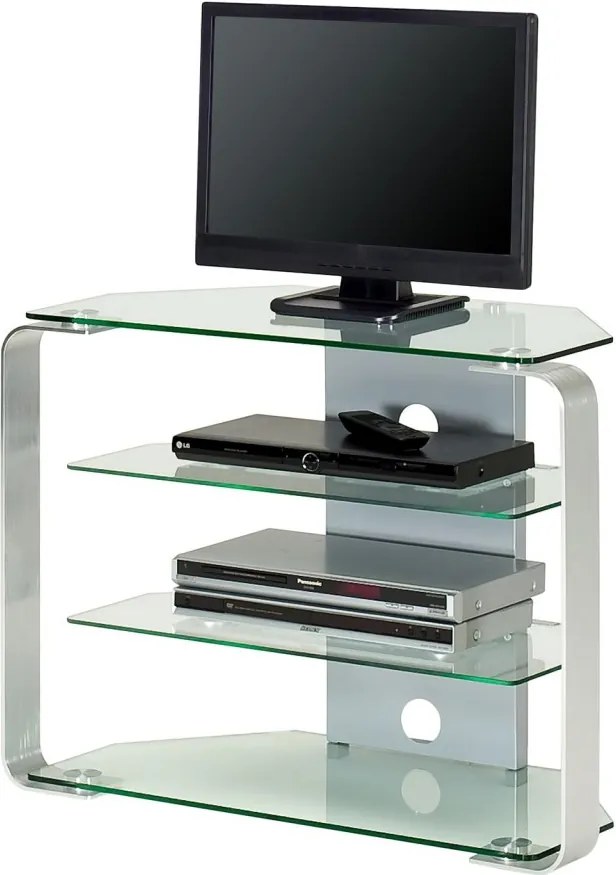 TV Rack CU-MR 110 sticla/aluminiu, argintiu, 110 x 40 x 40 cm