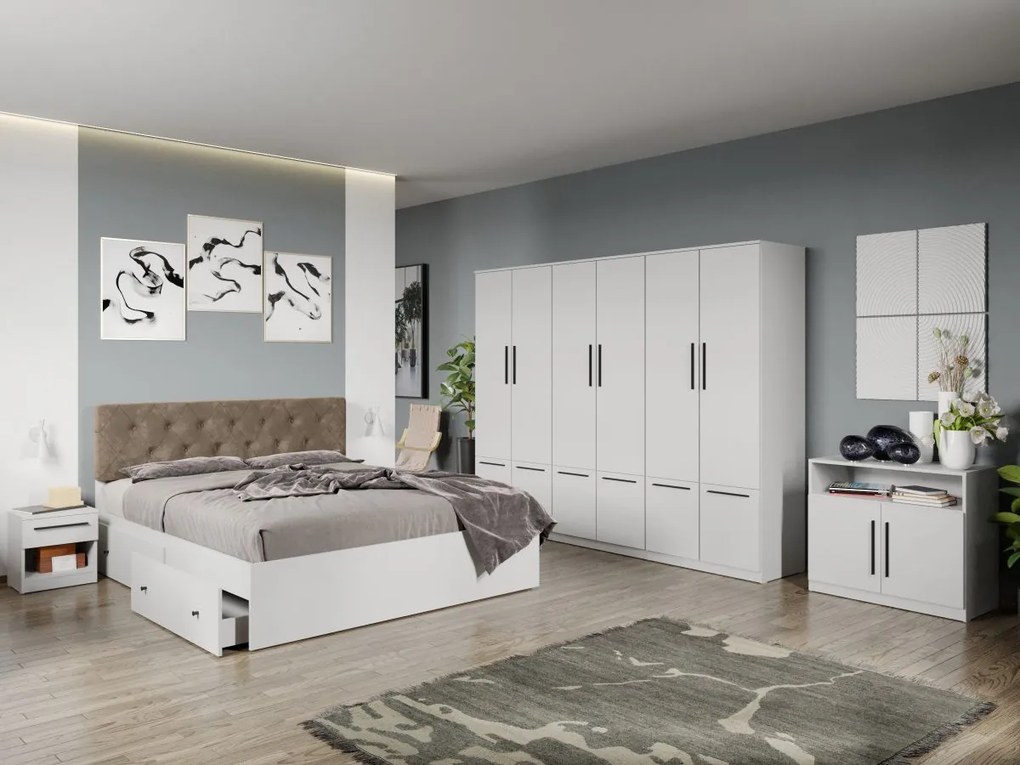Set mobila dormitor complet Alb Levi C13