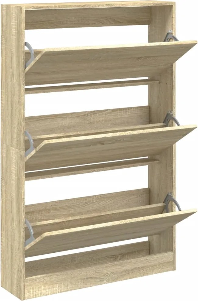 vidaXL Pantofar, stejar sonoma, 80x21x125,5 cm, lemn compozit