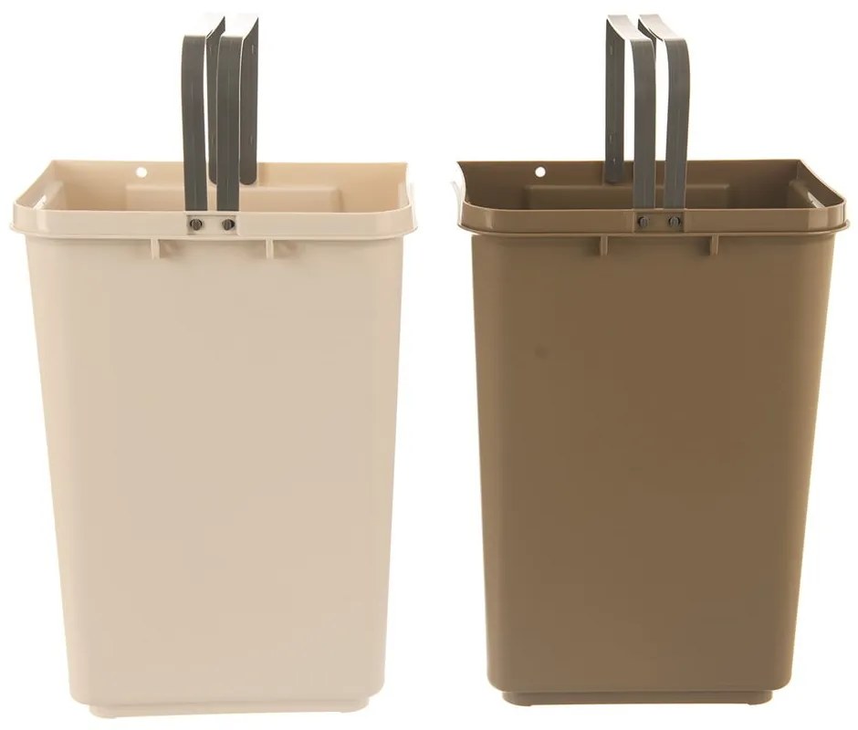 Coș de gunoi alb/bej de reciclat 2x20 l din plastic Duo Dust – Orion