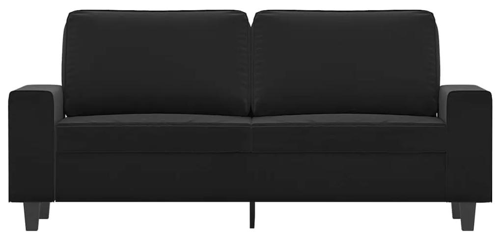 Canapea cu 2 locuri, negru, 140 cm, tesatura microfibra Negru, 174 x 77 x 80 cm