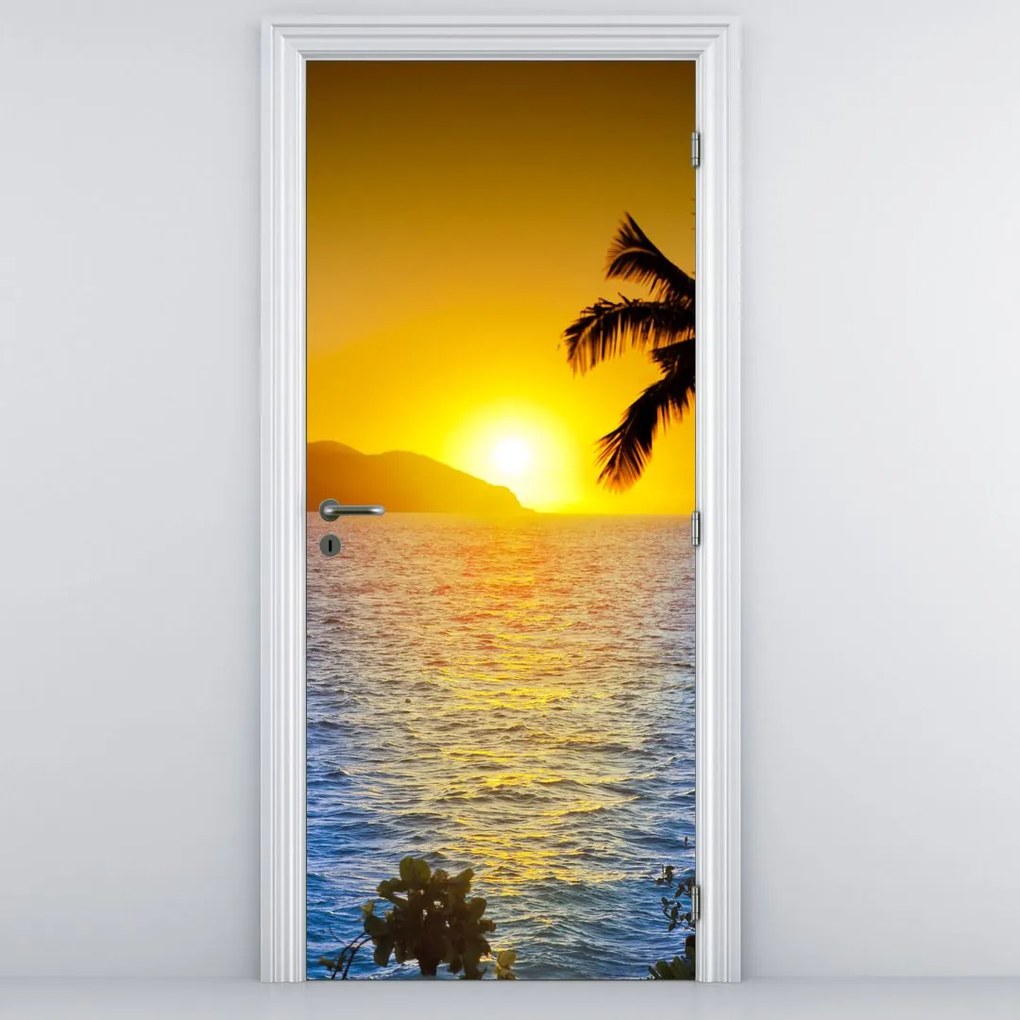 Fototapet pentru ușă - Apus de soare la mare (95x205cm)