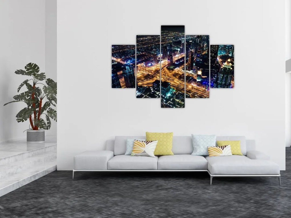 Tablou cu oraș nocturn (150x105 cm)