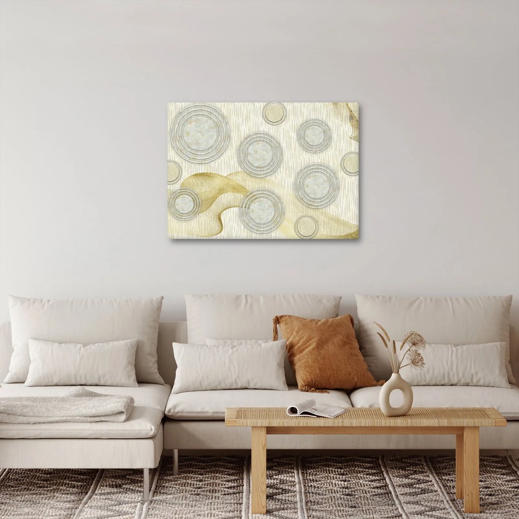Tablou - Abstract, cercuri de marmură (70x50 cm)