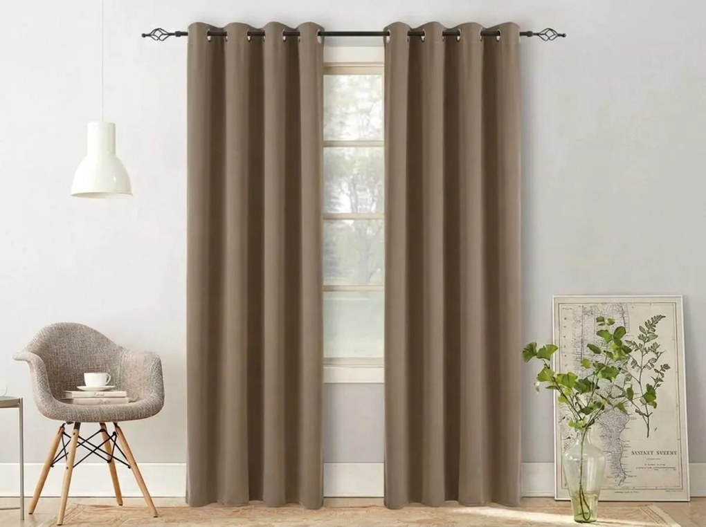 Draperie bej OXFORD 140x250 cm Agatat: Inele metalice