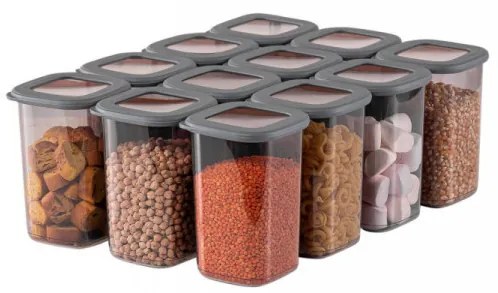 Set de Cutii pentru Depozitare, 12 Piese, Culoare Antracit, 964FRM1157