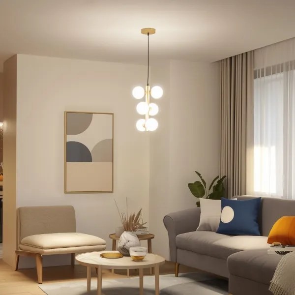 Lustră LED pe cablu Brilagi MILLA 6xG9/3W/230V auriu/alb