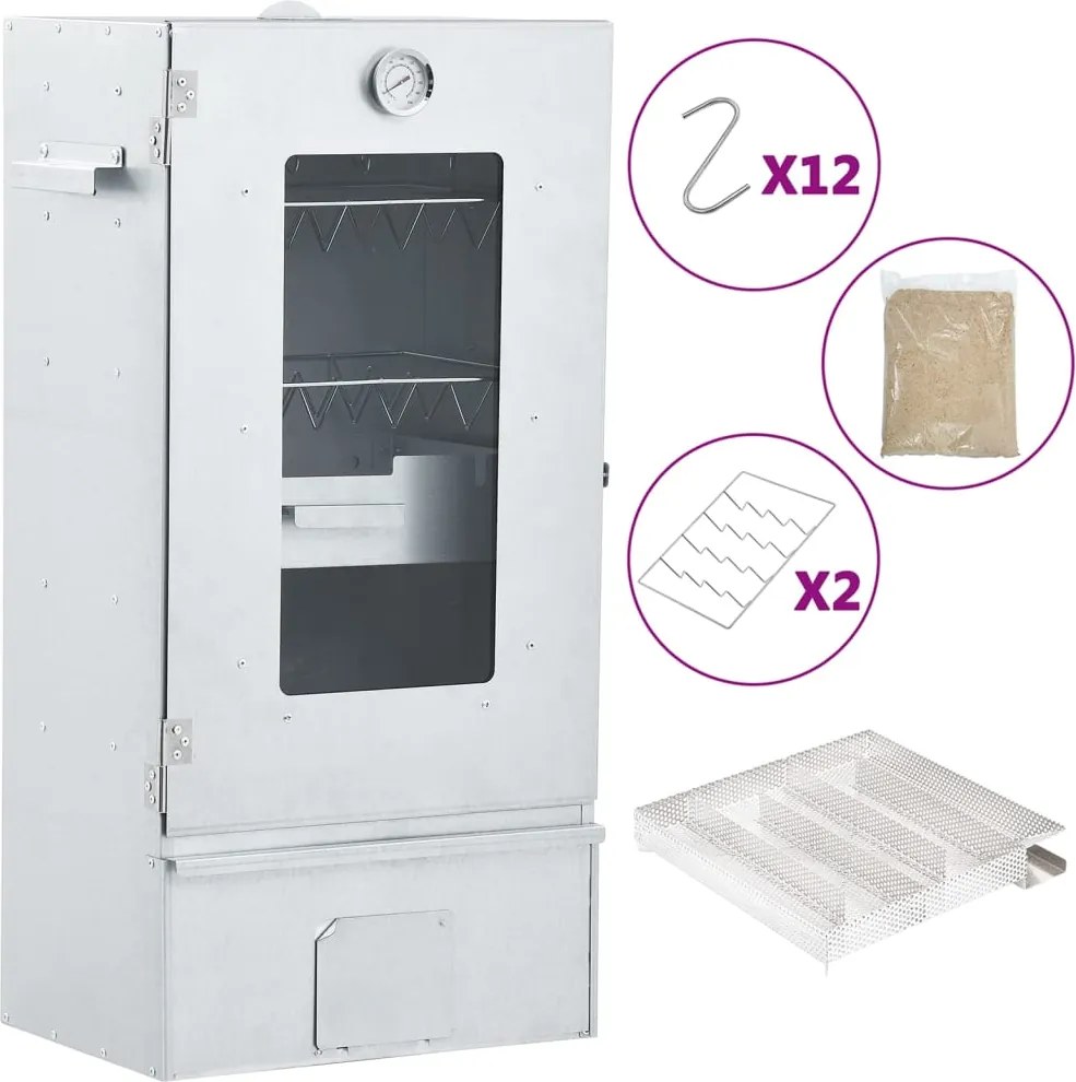 vidaXL Afumătoare cuptor/grătar, generator fum rece, oțel galvanizat