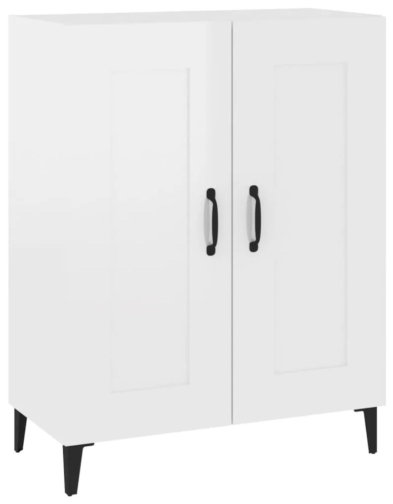 812147 vidaXL Dulap, alb extralucios, 69,5x34x90 cm, lemn compozit