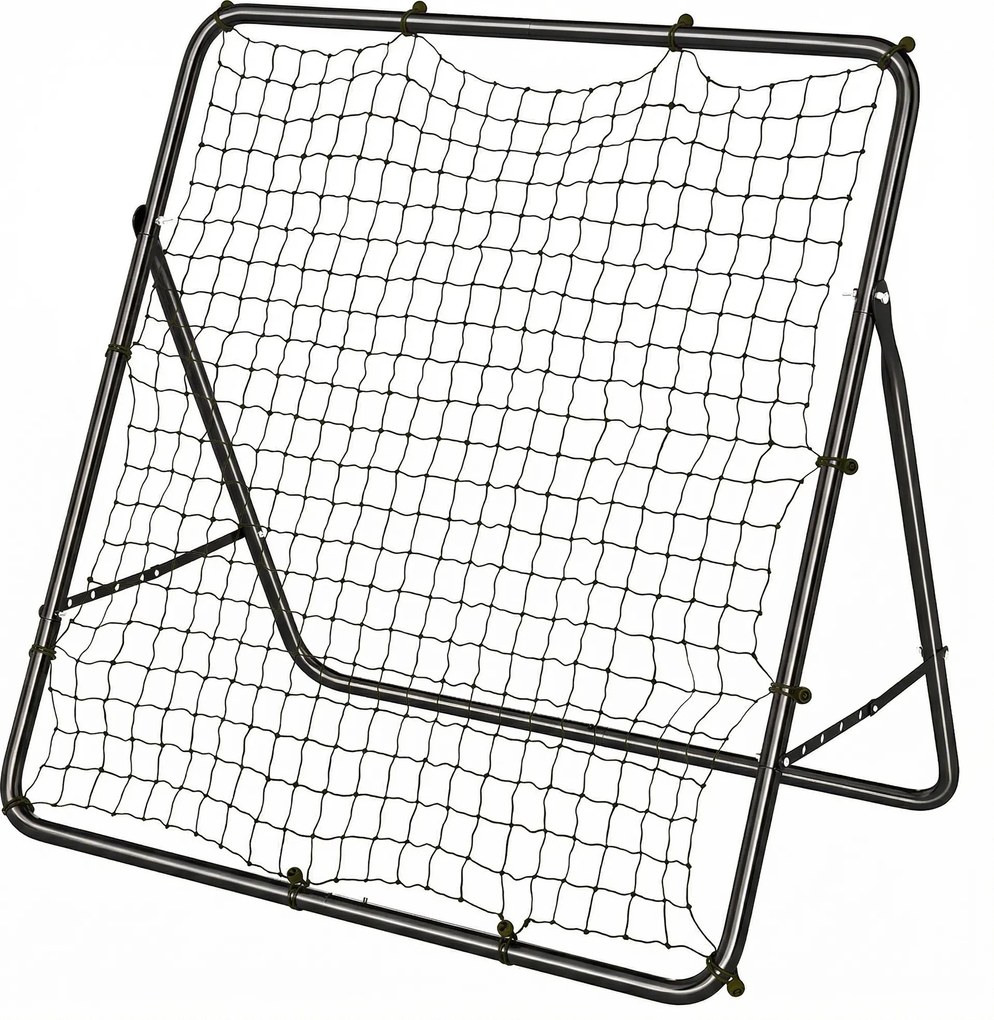 SPORTNOW Plasă de respingere pliabilă rebounder pentru fotbal cu unghi reglabil în 5 niveluri cu tub din oțel 120x73x112 cm Negru | Aosom Romania