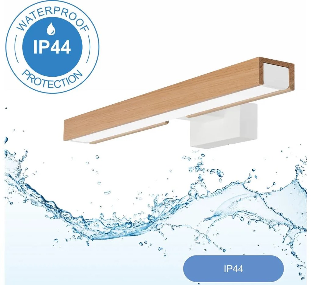 Aplică LED pentru oglindă de baie Brilagi WOODY MIRROR LED/8W/230V IP44 stejar/alb