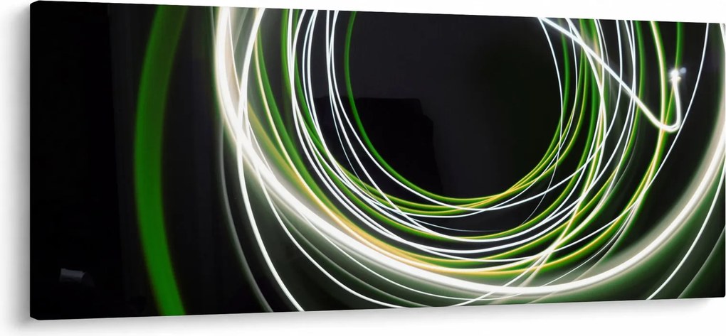 Obraz cu linii verzi (120x50 cm)