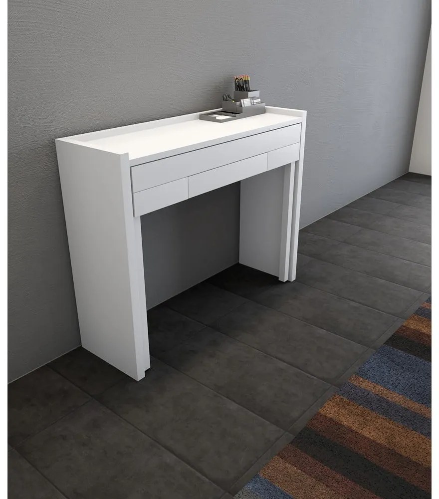 Birou cu blat alb 36x110 cm Mel - Woodman
